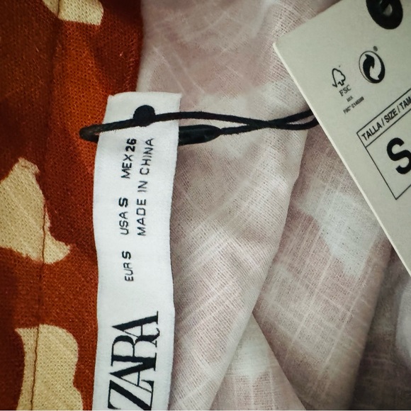 ZARA Orange Yellow Cream Beaded Maxi Skirt Size Small - Picture 16 of 16